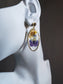 Violet and Daisy Resin Oval Earrings