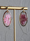 Pink Helebore Flowers Resin Earrings