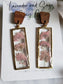 Pink tiny Queen Ann's lace flower resin dangles