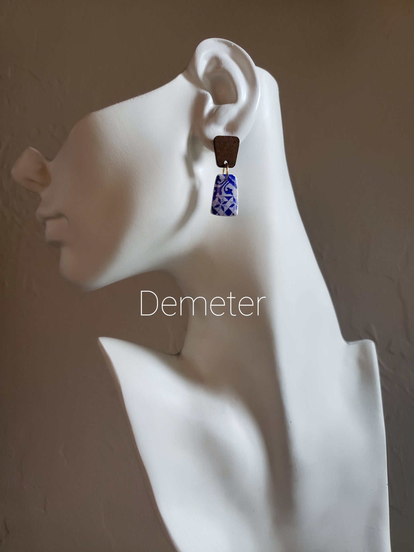 Santorini Collection | Polymer clay earrings | Blue and white earrings