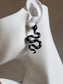 Snake polymer clay earrings in gold and black or silver and black