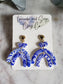 Santorini Collection | Polymer clay earrings | Blue and white earrings