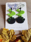 Clay Halloween Earrings | Cauldron earrings with lime green or gray smoke | Statement earrings