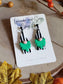 Clay Halloween Earrings | Halloween gnome earrings black and white striped gnomes