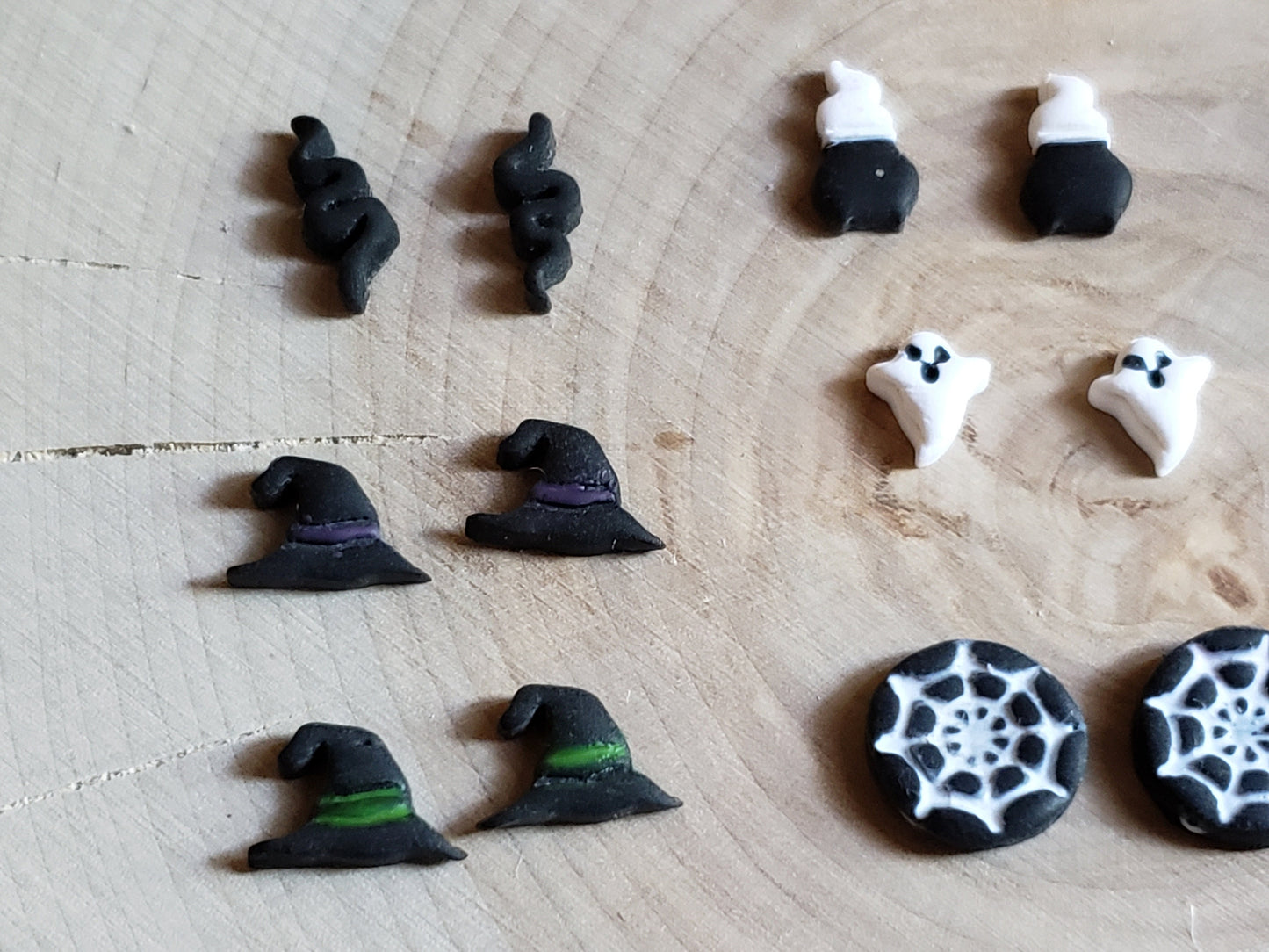 Clay Halloween Earrings | Tiny Polymer Clay Halloween stud packs