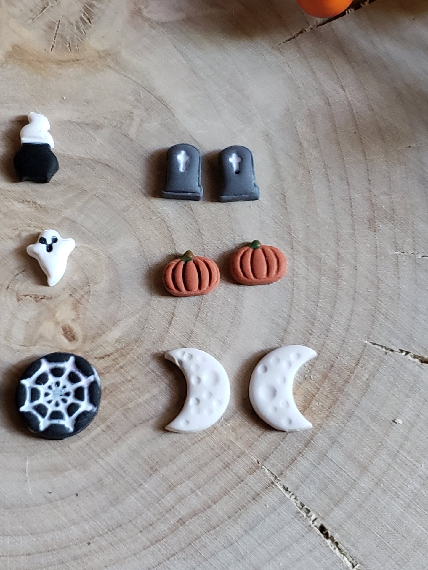 Clay Halloween Earrings | Tiny Polymer Clay Halloween stud packs