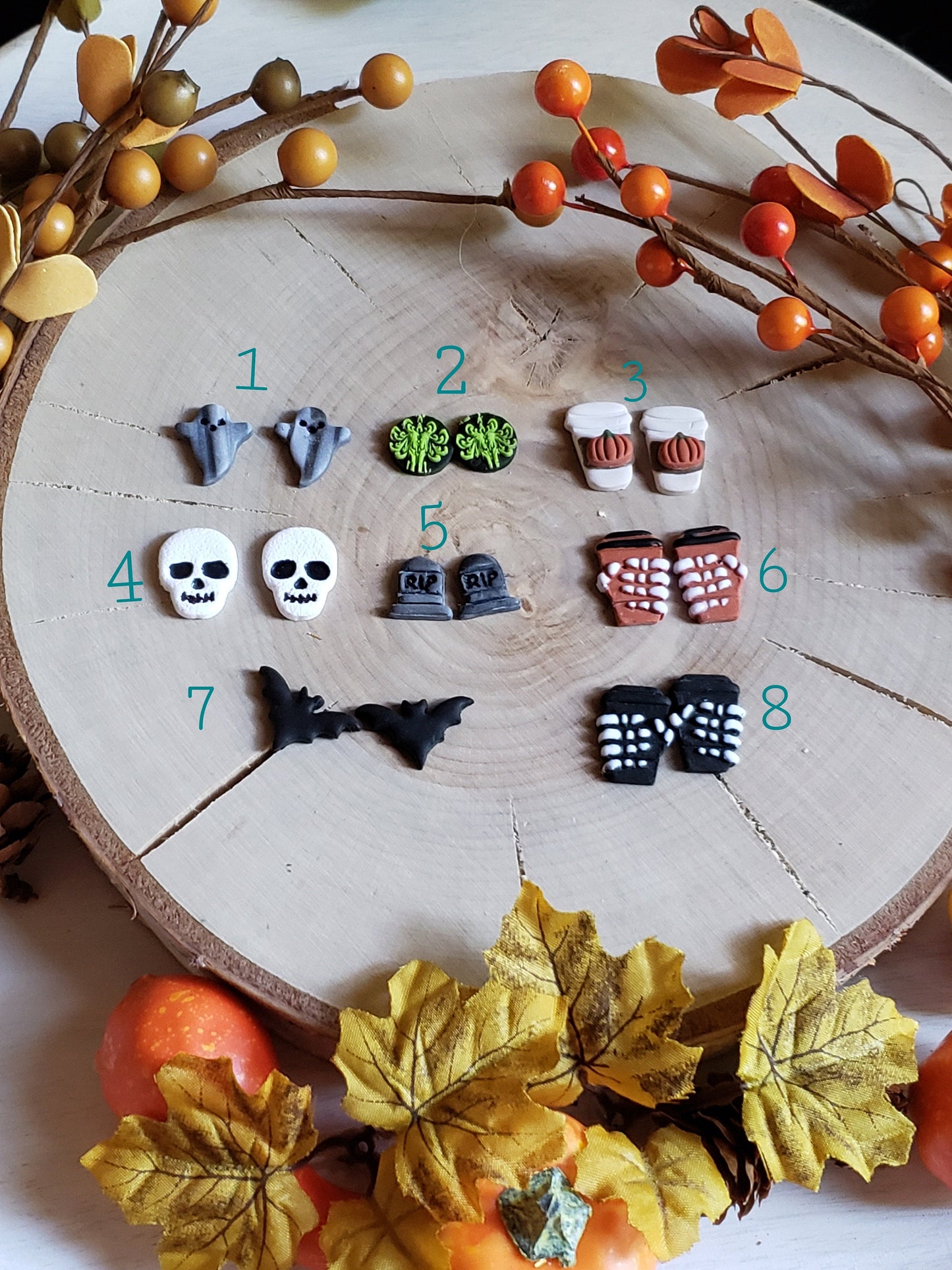 Clay Halloween Earrings | Halloween Stud Packs