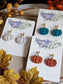 Clay Halloween Earrings | Pumpkin earrings with gold studs