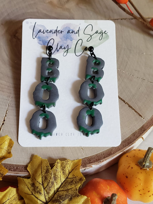 Clay Halloween Earrings | BOO earrings Halloween cute polymer clay earrings