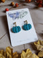 Clay Halloween Earrings | Pumpkin earrings with gold studs in 3 colors