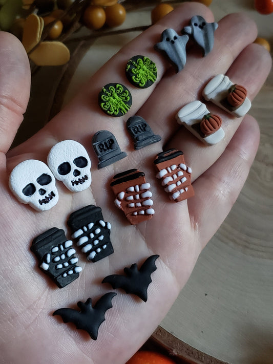 Clay Halloween Earrings | Halloween Stud Packs