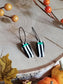 Clay Halloween Earrings | Coffin hoops in black and white stripes