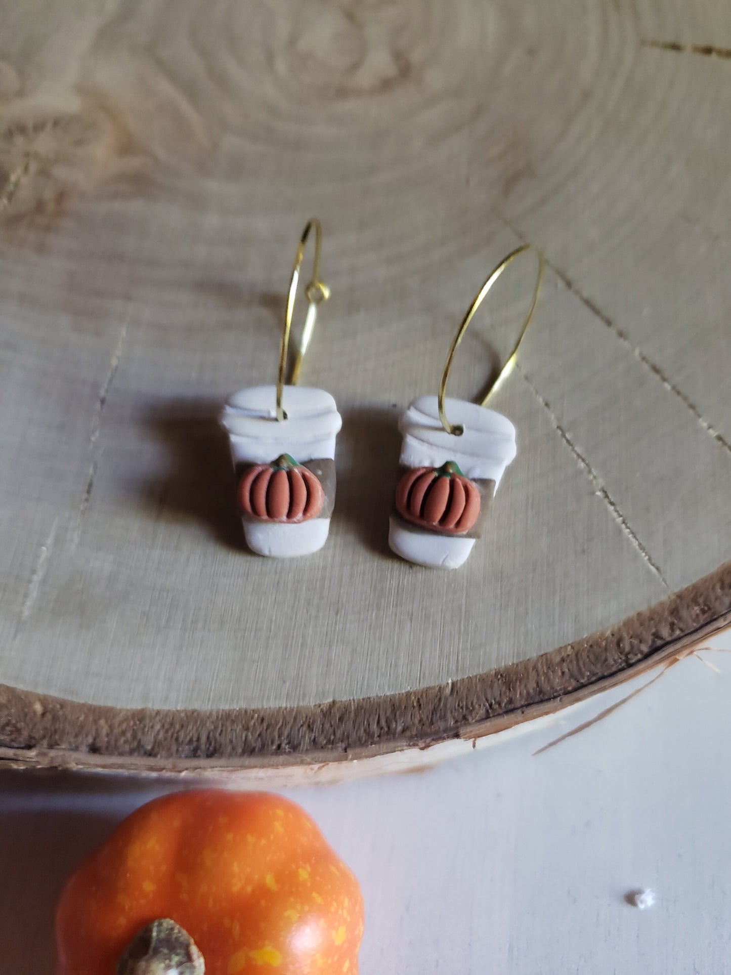 Clay Fall Earrings | PSL coffee hoops