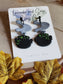 Clay Halloween Earrings | Cauldron earrings with lime green or gray smoke | Statement earrings