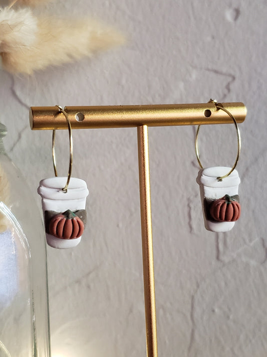 Clay Fall Earrings | PSL coffee hoops