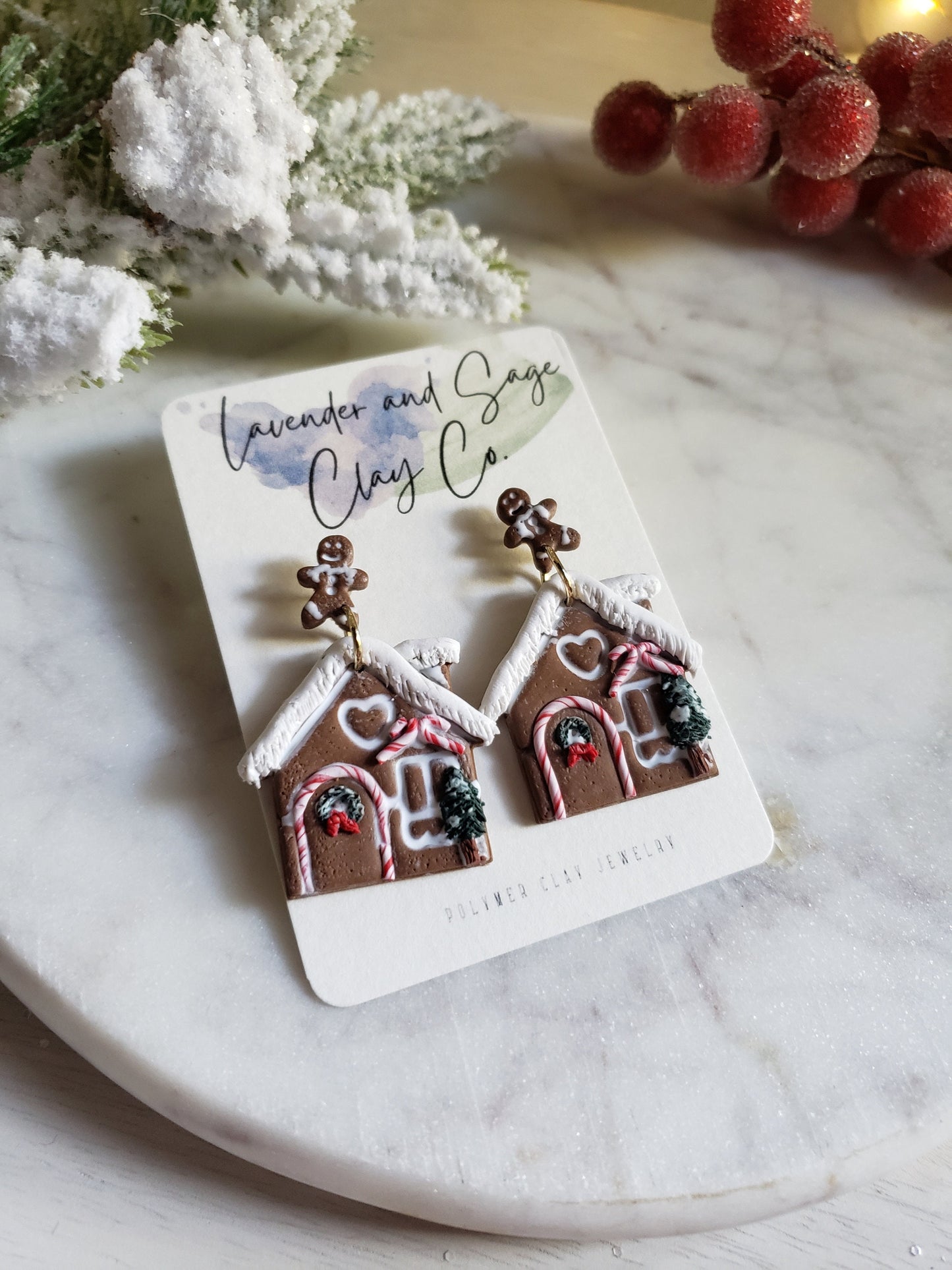 Gingerbread house earrings | Christmas Gingerbread house earrings