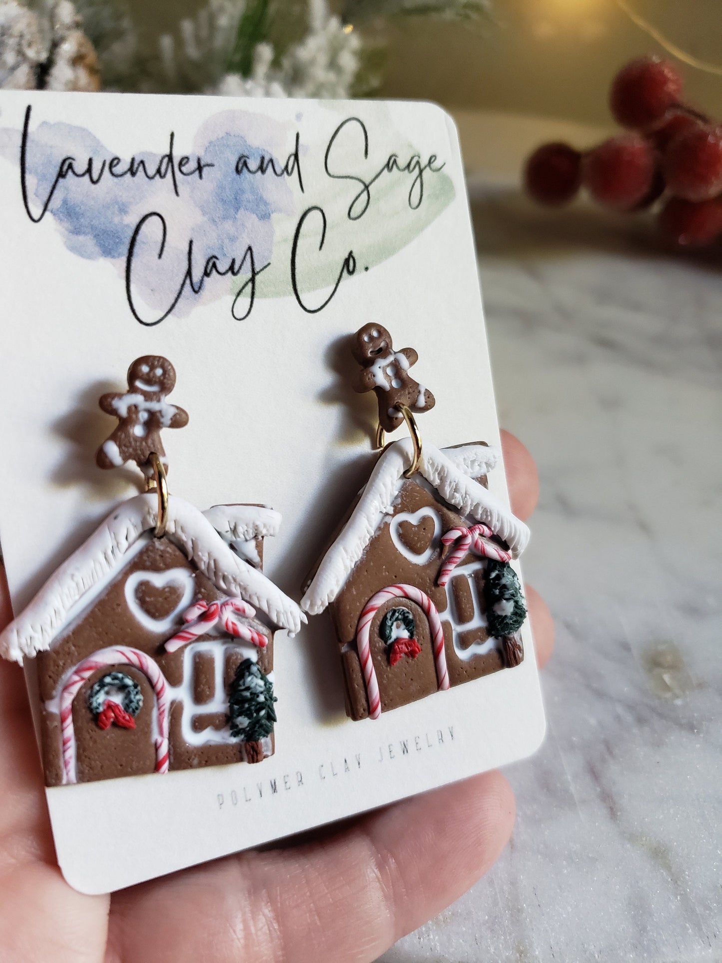 Gingerbread house earrings | Christmas Gingerbread house earrings