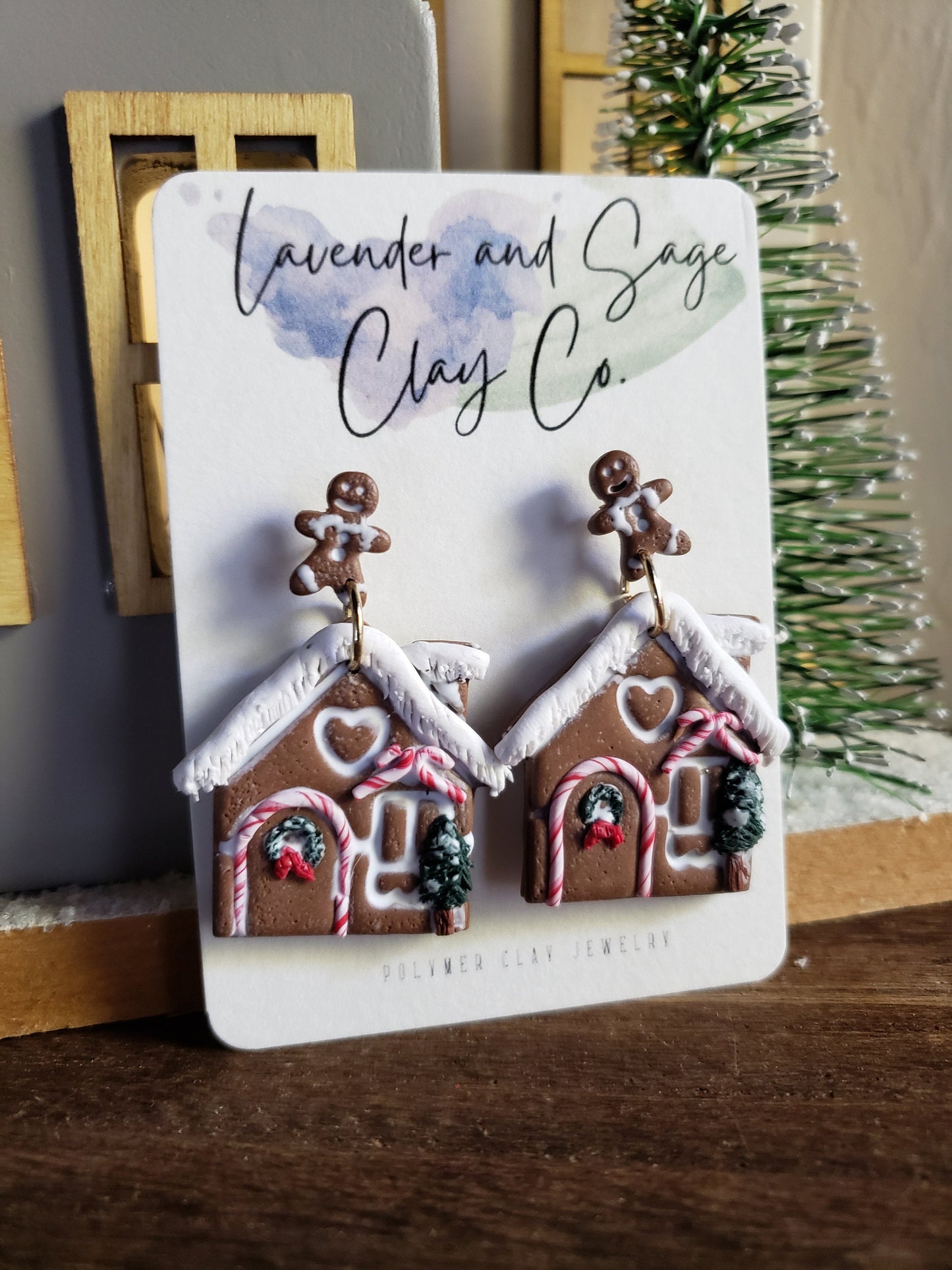 Gingerbread house earrings | Christmas Gingerbread house earrings