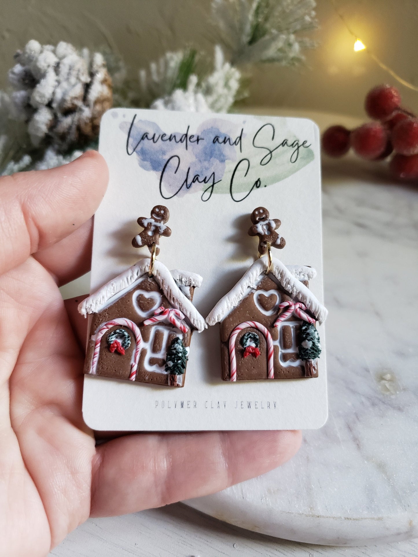 Gingerbread house earrings | Christmas Gingerbread house earrings