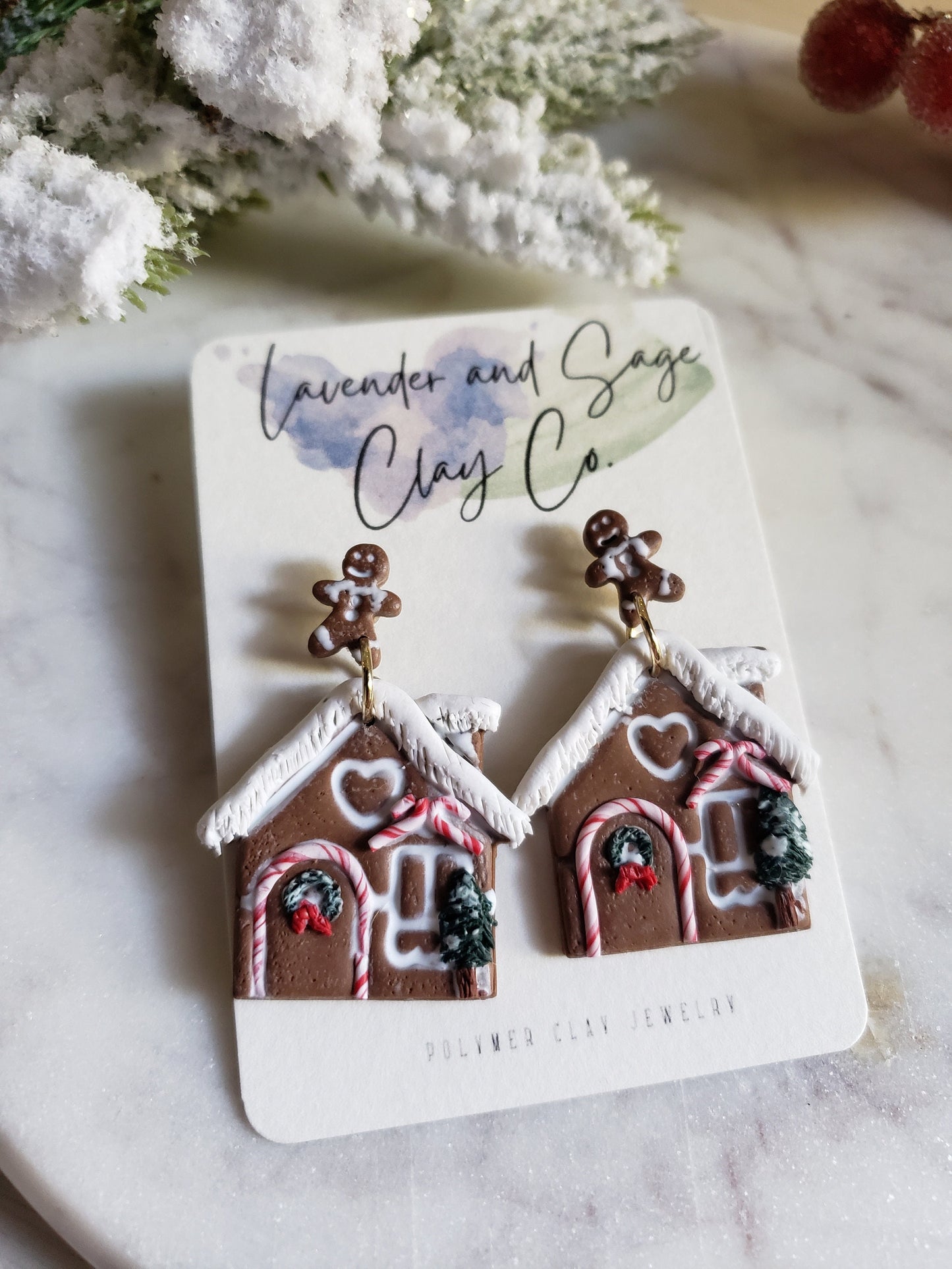 Gingerbread house earrings | Christmas Gingerbread house earrings