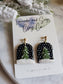 Christmas tree in snow earrings | Polymer Clay Christmas earrings | Snow globe earrings