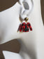 Christmas sweater polymer clay earrings | Buffalo plaid Christmas sweater earrings with Xmas tree