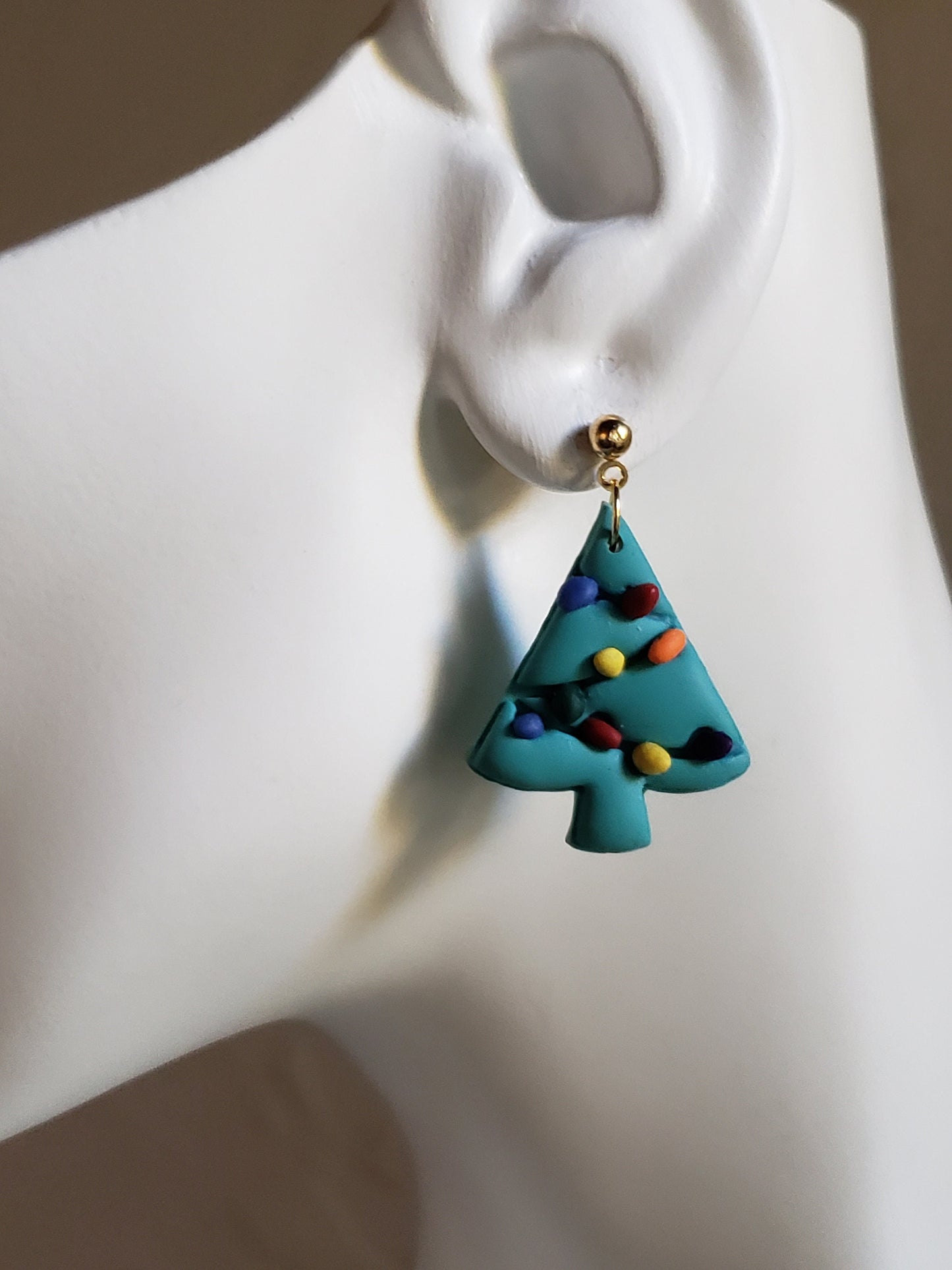 Christmas tree earrings | lights Christmas tree earrings