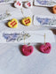 Conversation hearts hoop earrings | Valentine's candy heart earrings